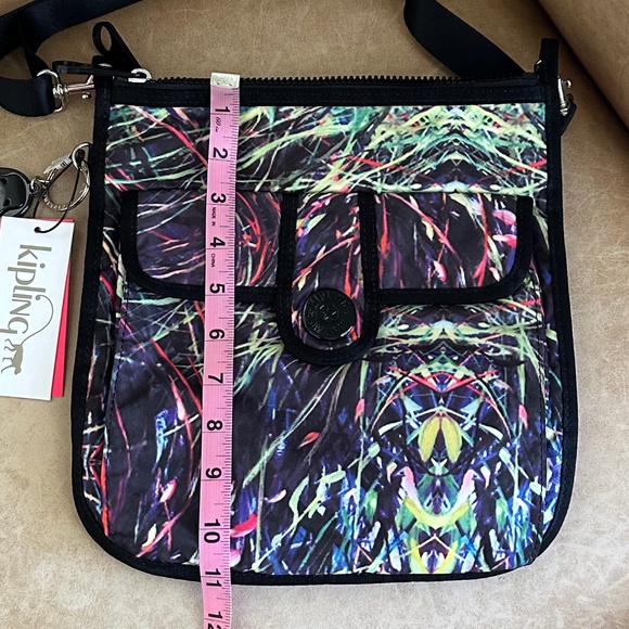 Kipling Crossbody/Shoulder Bag Splash Rainbow Abstract Print Black/Multi NWT - Picture 15 of 16